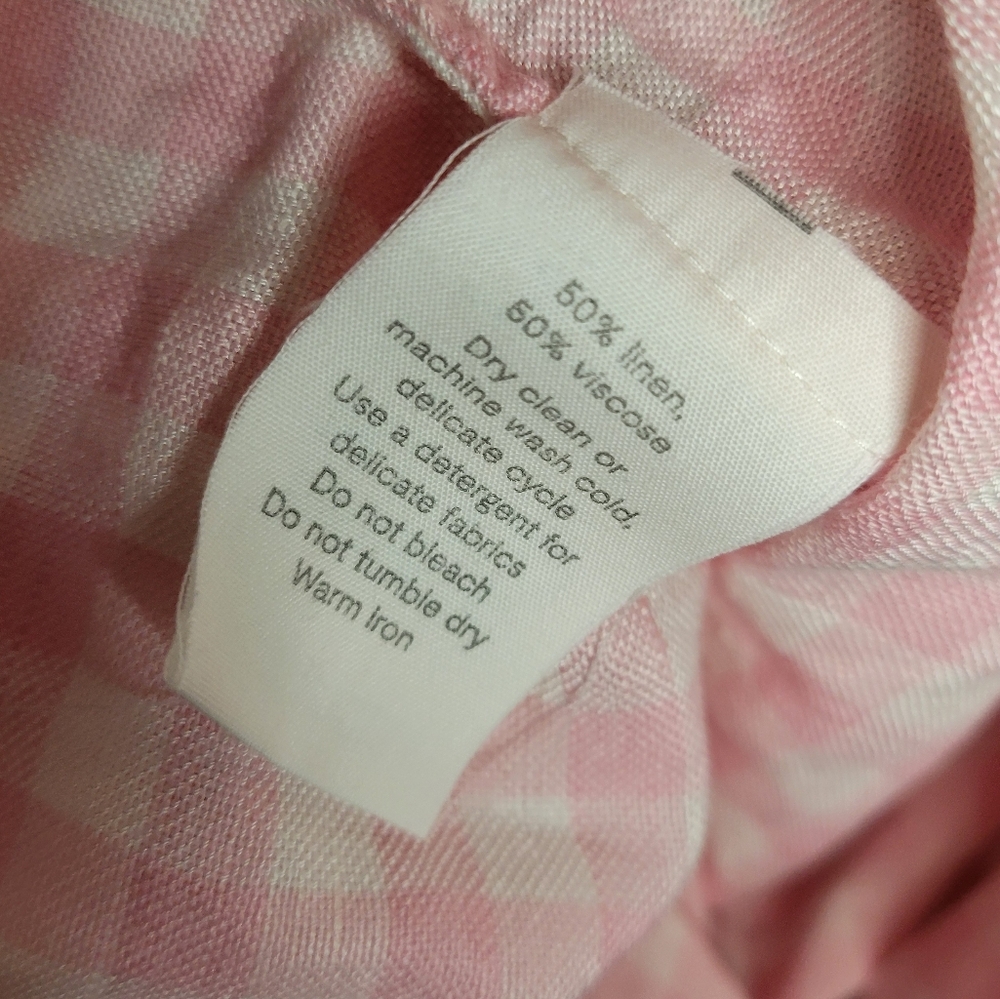Sleeper Linenblend Atlanta Pink Gingham midi dress smocked midi dress, xsmall - Picture 12 of 12